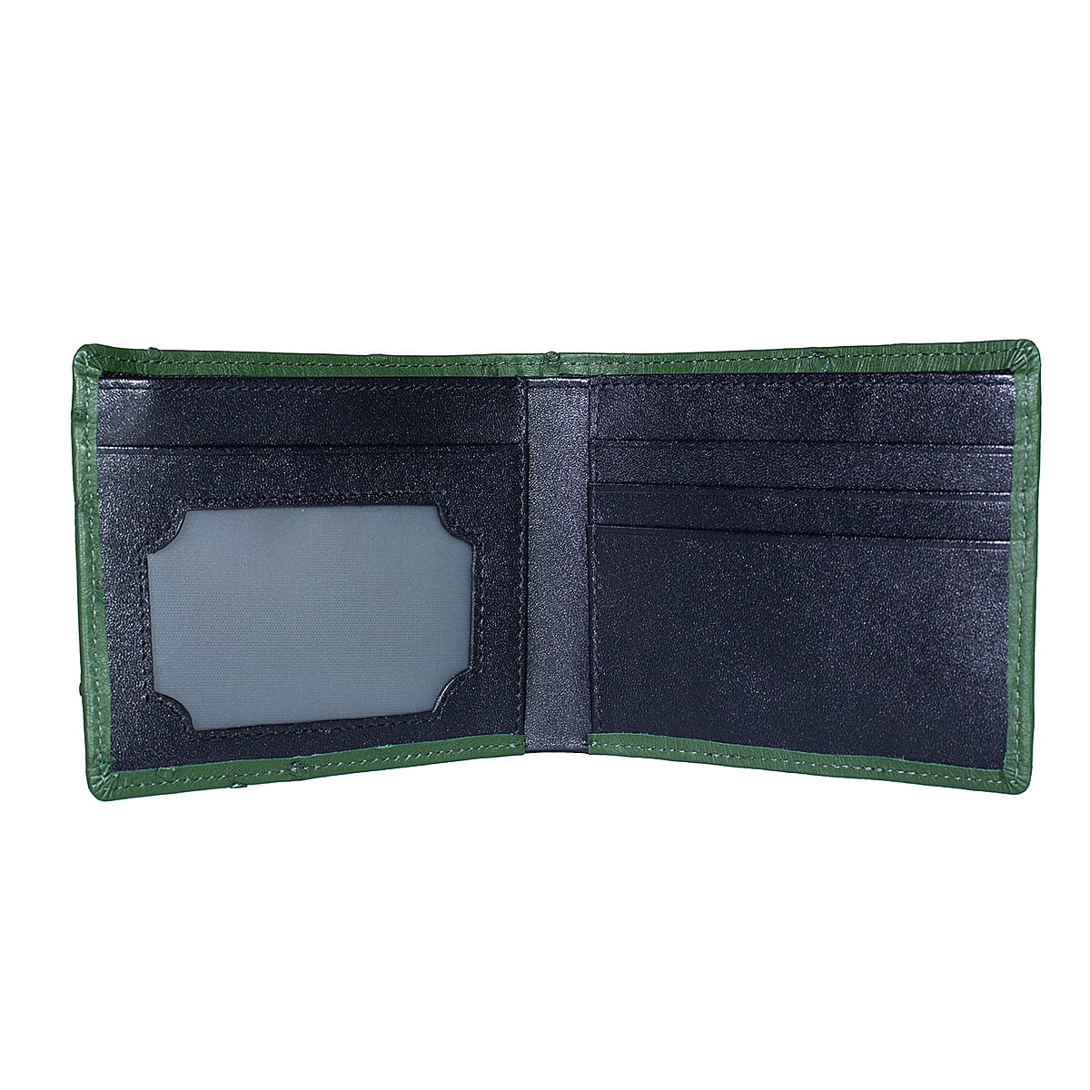 Doorbuster The Grand Pelle Green Ostrich Genuine Leather Wallet image number 7