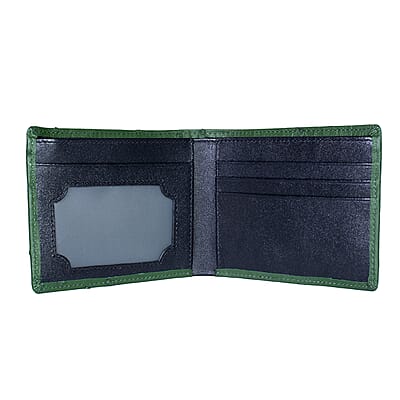 The Grand Pelle Green Ostrich Genuine Leather Wallet