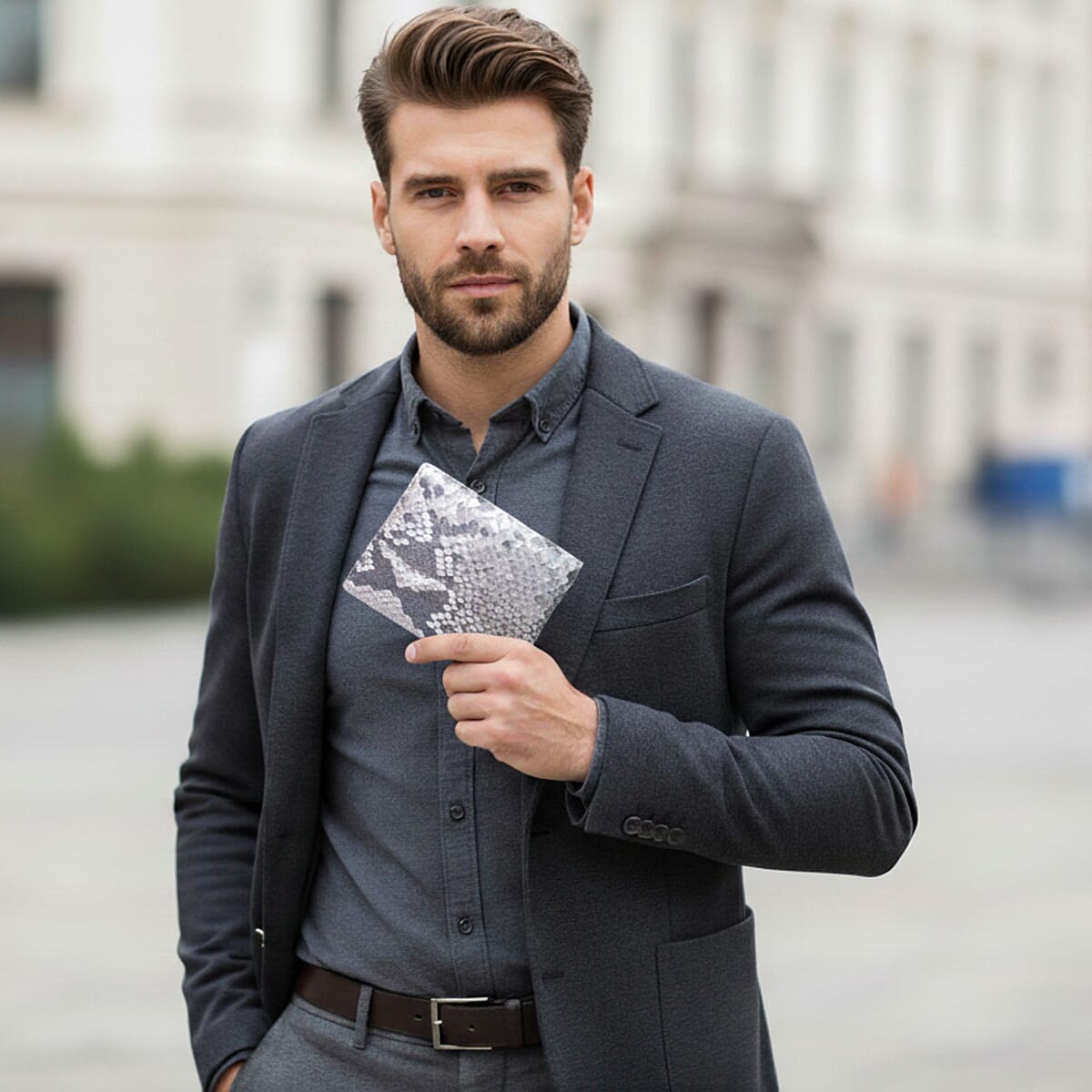 Doorbuster The Grand Pelle Natural Genuine Python Leather Wallet image number 3