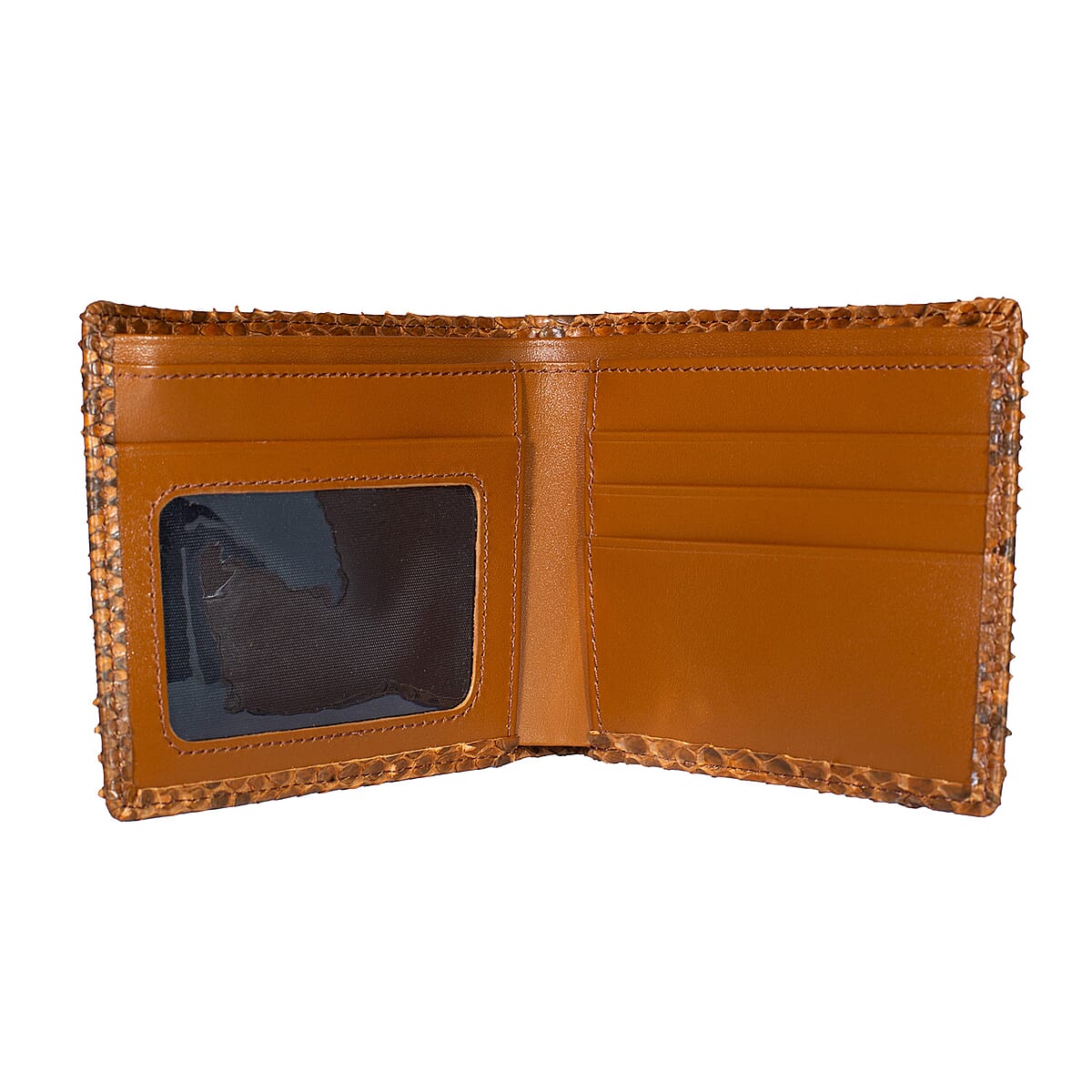  The Grand Pelle Camel Genuine Python Leather Wallet image number 6