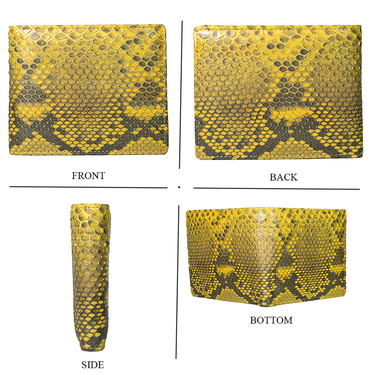  The Grand Pelle Gold Genuine Python Leather Wallet image number 3