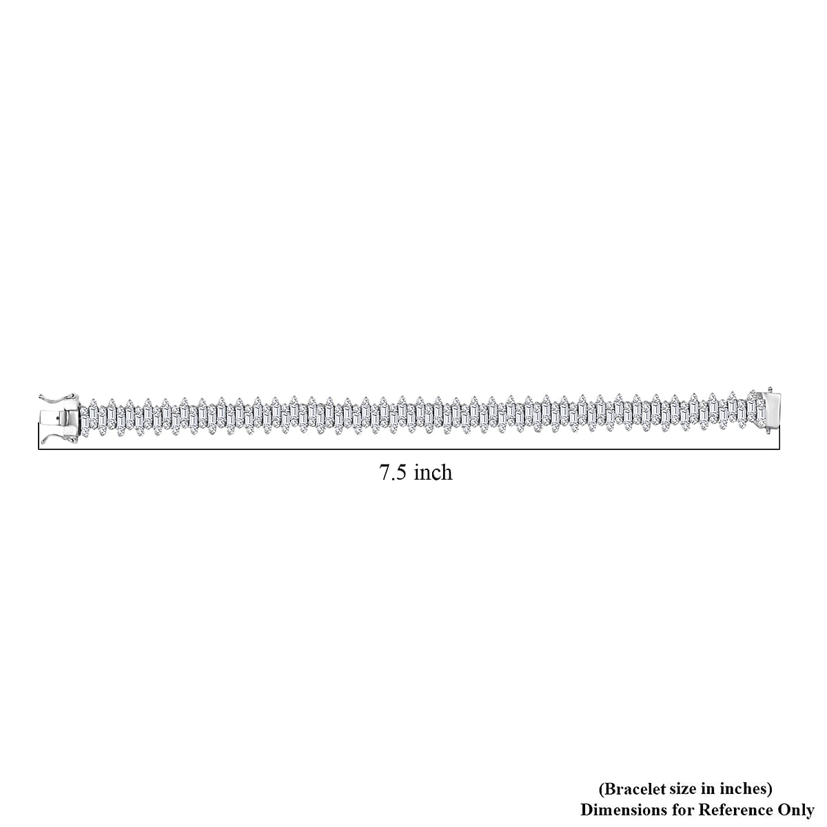 D'Joy White Zircon 17.75 ctw Bracelet in Rhodium Over Sterling Silve (7.25 In)  image number 4