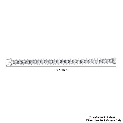 D'Joy White Zircon 17.75 ctw Sunburst Bracelet in Rhodium Over Sterling Silv (7.25 In)