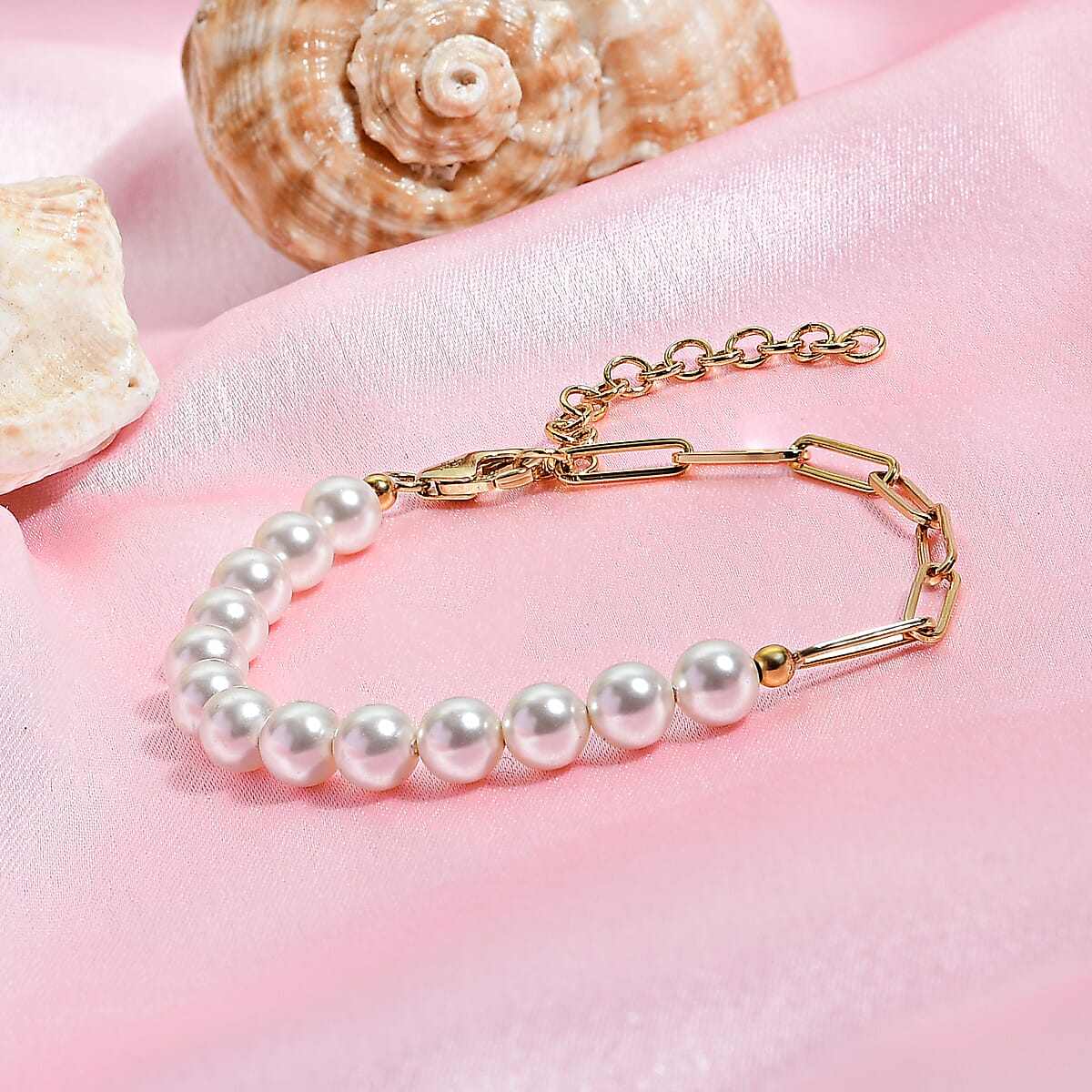 D'Joy Pearl Fancy Bracelet in 18K Vermeil Yellow Gold Over Sterling Silver (6.50 In) image number 1