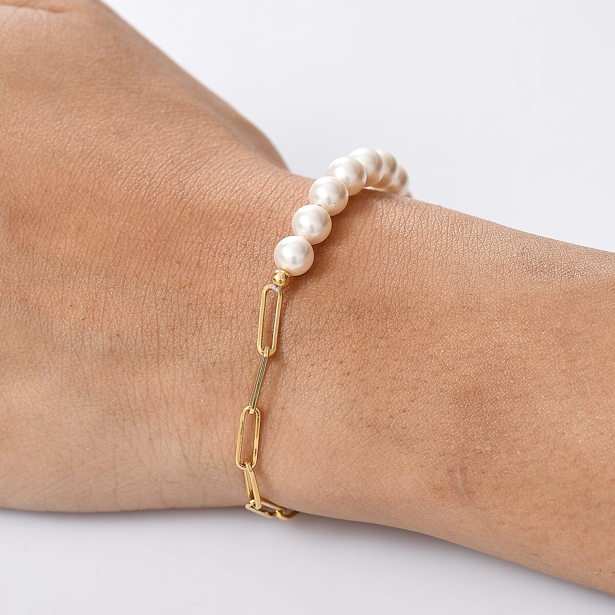 D'Joy Pearl Fancy Bracelet in 18K Vermeil Yellow Gold Over Sterling Silver (6.50 In) image number 2