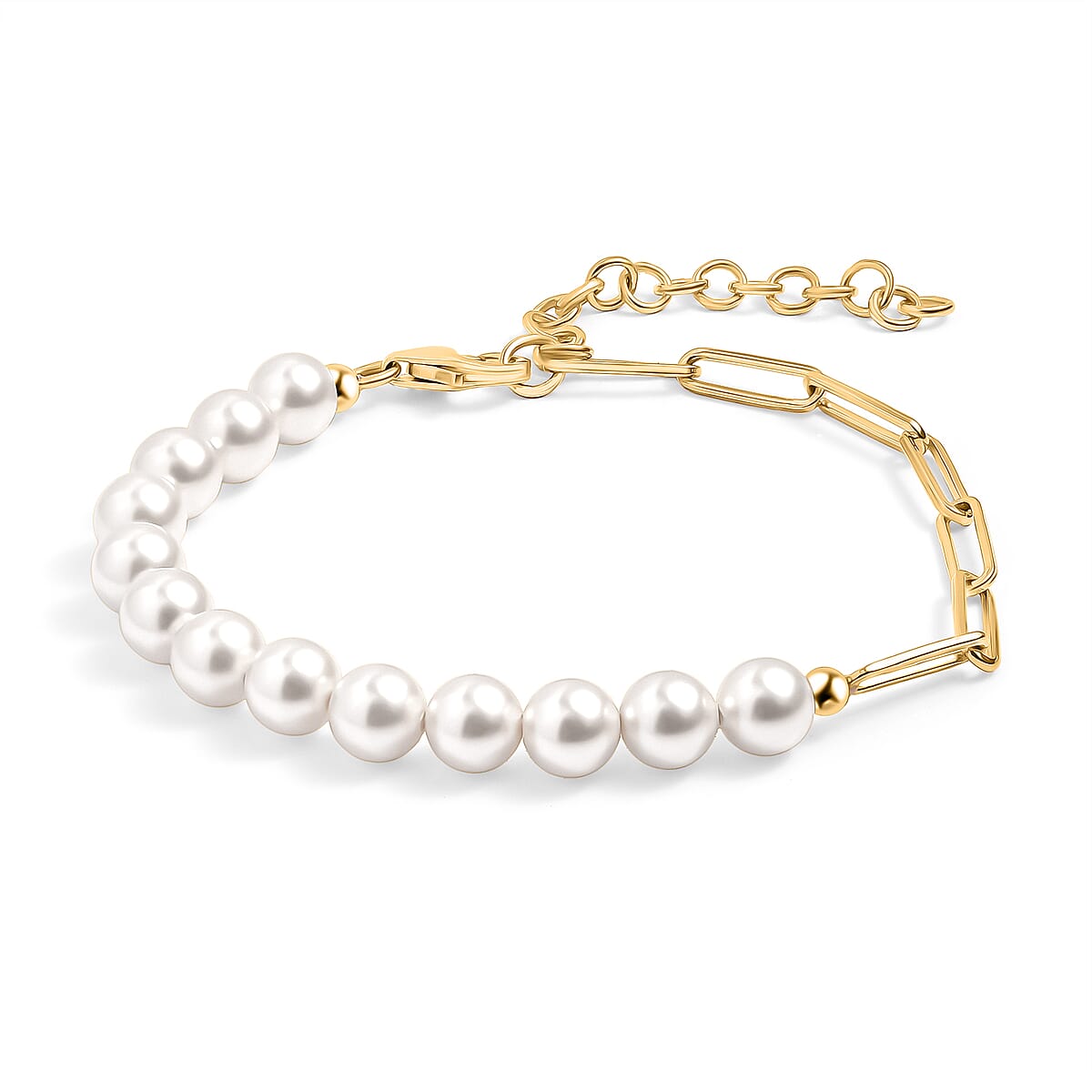 D'Joy Pearl Fancy Bracelet in 18K Vermeil Yellow Gold Over Sterling Silver (6.50 In) image number 3