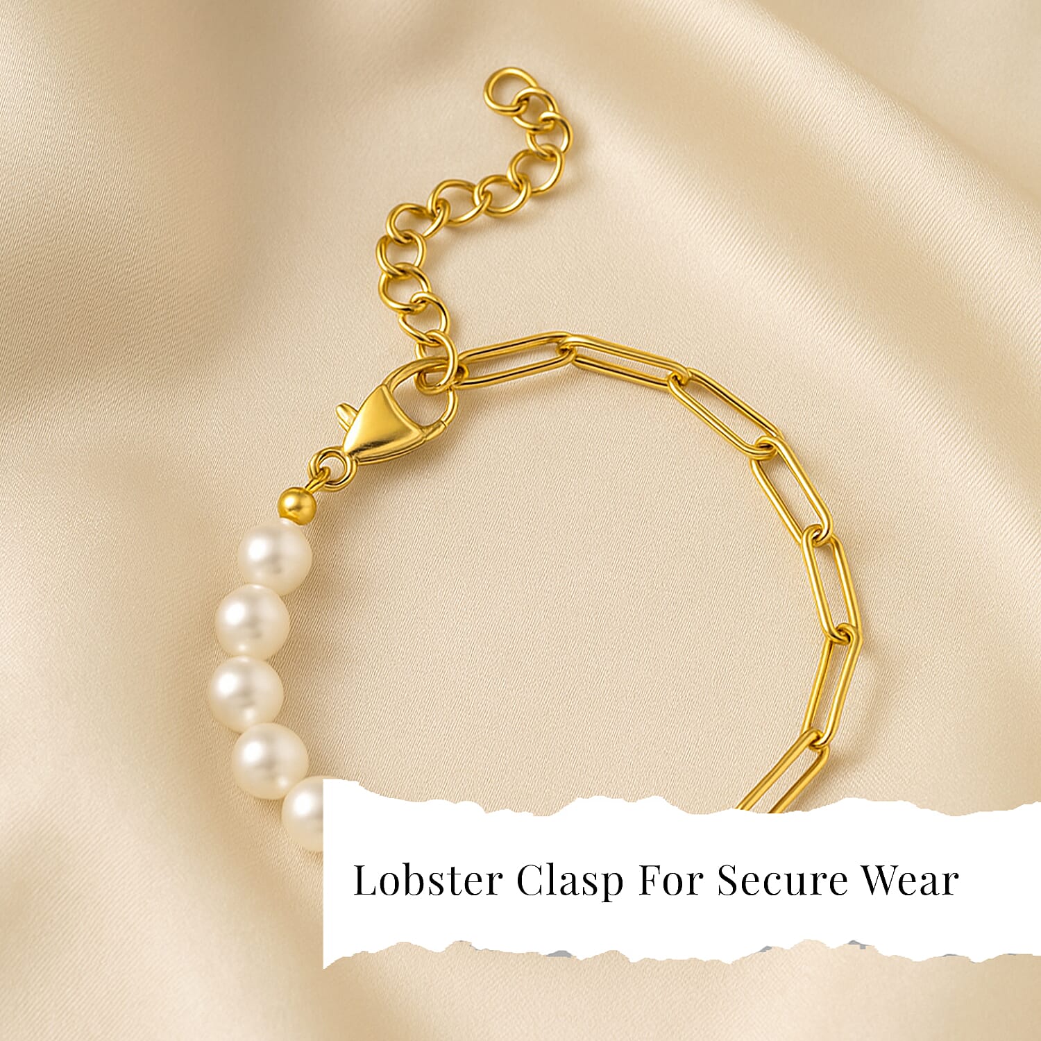 D'Joy Pearl Fancy Bracelet in 18K Vermeil Yellow Gold Over Sterling Silver (6.50 In)