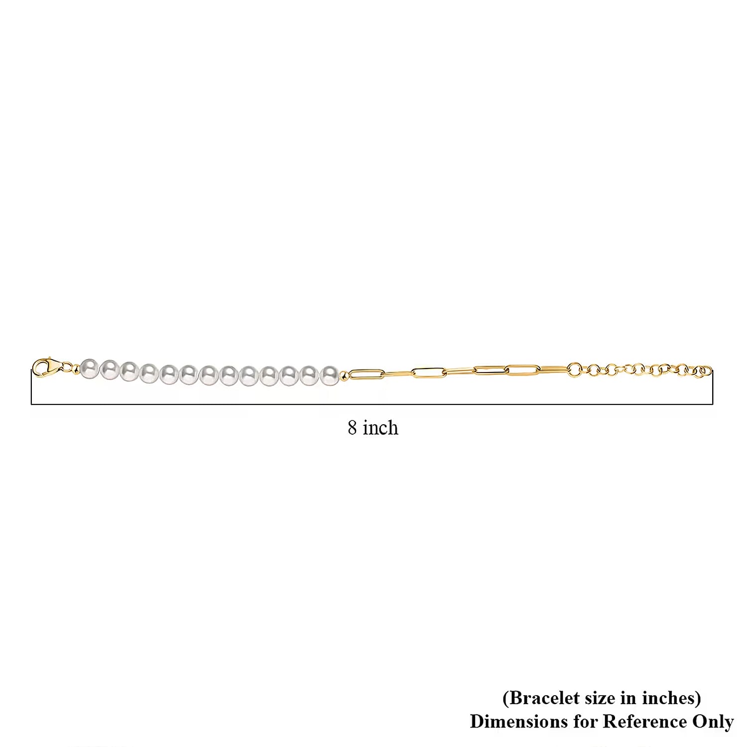 D'Joy Pearl Fancy Bracelet in 18K Vermeil Yellow Gold Over Sterling Silver (6.50 In)