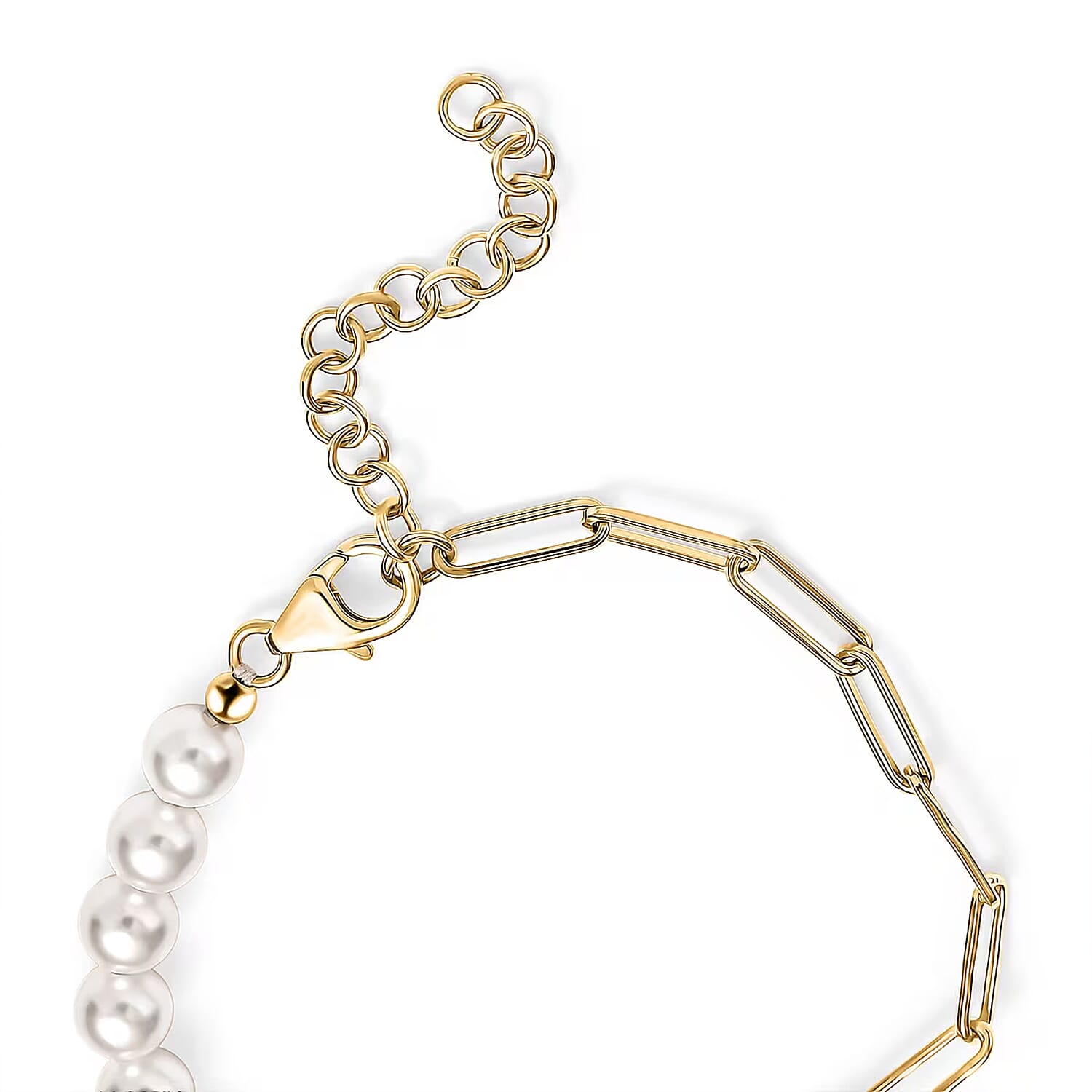 D'Joy Pearl Fancy Bracelet in 18K Vermeil Yellow Gold Over Sterling Silver (6.50 In)