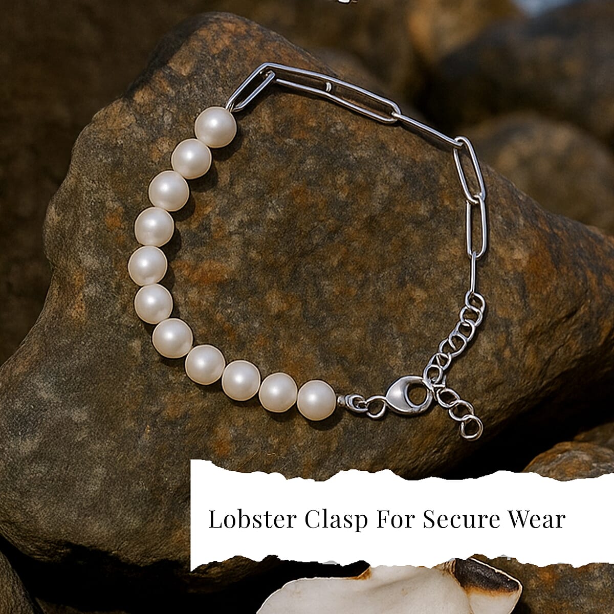D'Joy Pearl Fancy Bracelet in Rhodium Over Sterling Silver (6.50 In) image number 4