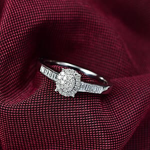 D'Joy Diamond 0.33 ctw Starlit Grace Ring in Rhodium Over Sterling Silver (Size 10.0)