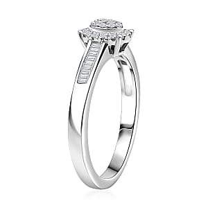 D'Joy Diamond 0.33 ctw Starlit Grace Ring in Rhodium Over Sterling Silver (Size 10.0)