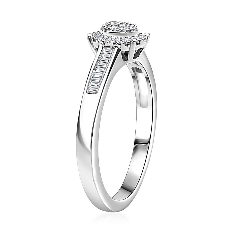 D'Joy Diamond 0.33 ctw Starlit Grace Ring in Rhodium Over Sterling Silver (Size 6.0)