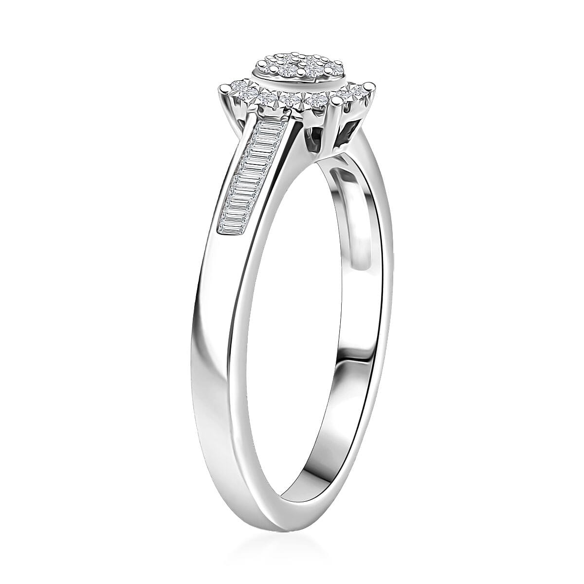 D'Joy Diamond 0.33 ctw Starlit Grace Ring in Rhodium Over Sterling Silver (Size 7.0) image number 2