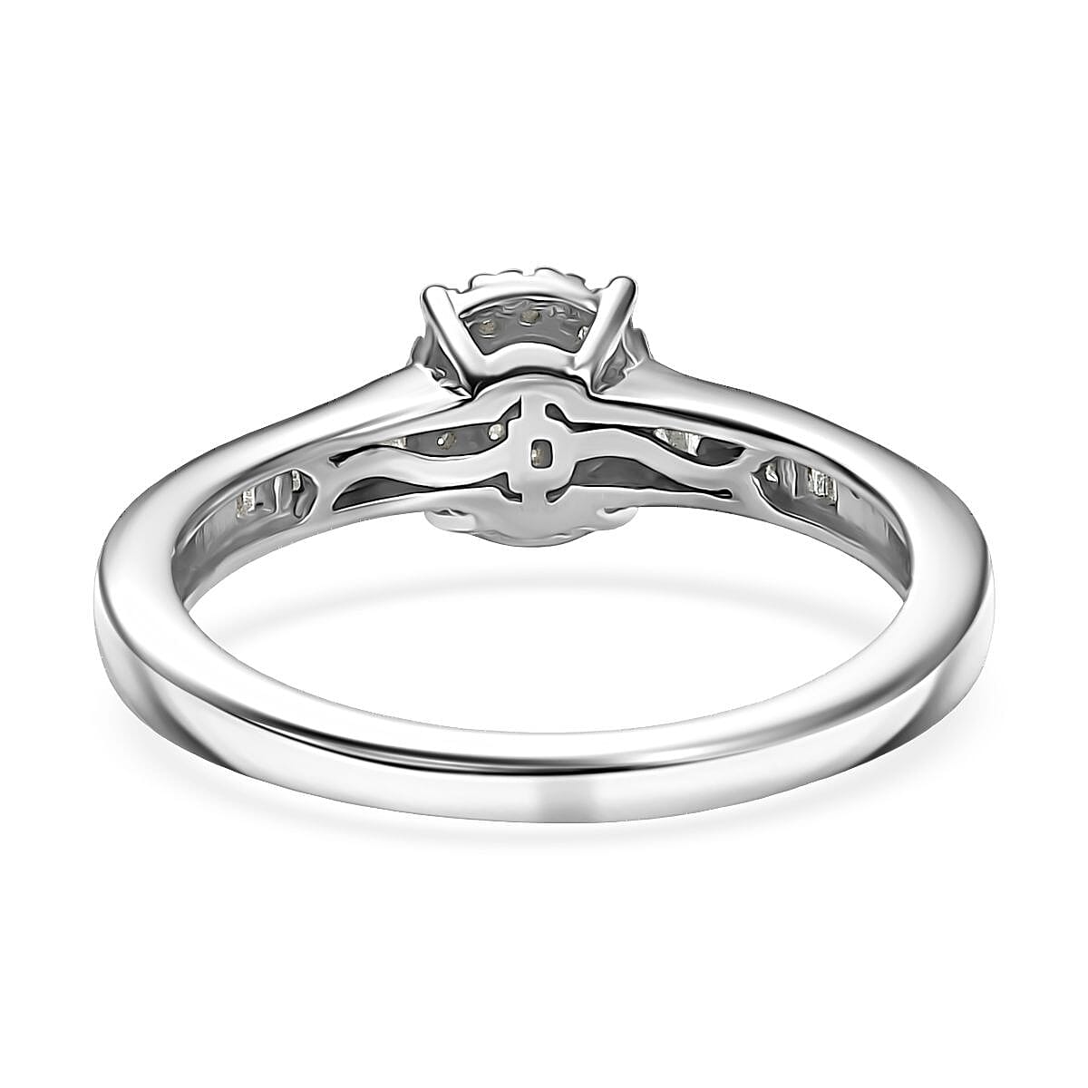 D'Joy Diamond 0.33 ctw Starlit Grace Ring in Rhodium Over Sterling Silver (Size 9.0) image number 4