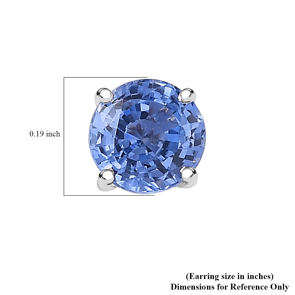 AAA Ceylon Blue Sapphire 1.25 ctw Solitaire Stud Earrings in 10K White Gold image number 4