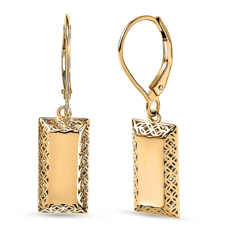 Mirage Collection Bar Earrings in 10K Yellow Gold 2 Grams