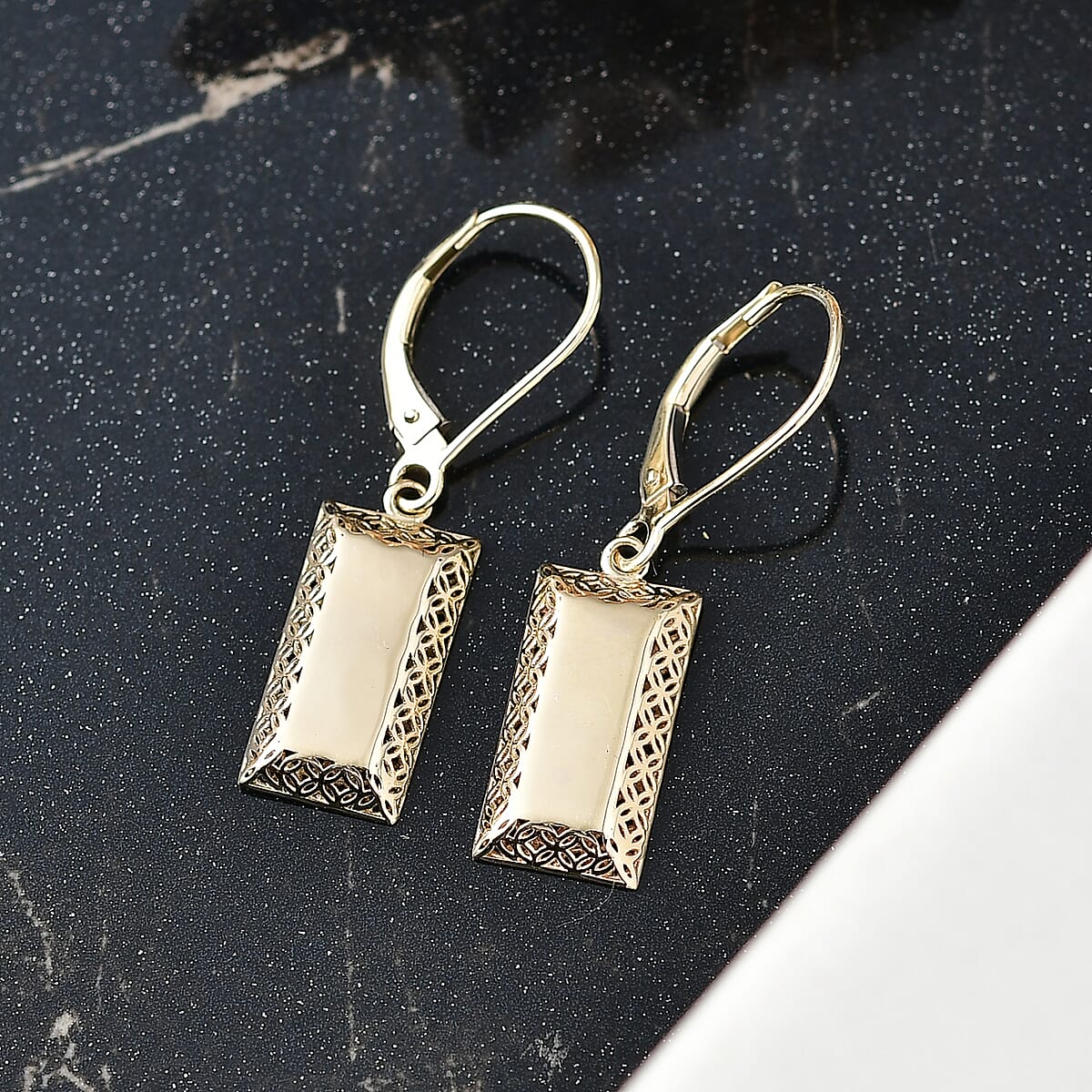 Mirage Collection Bar Earrings in 10K Yellow Gold 2 Grams image number 1