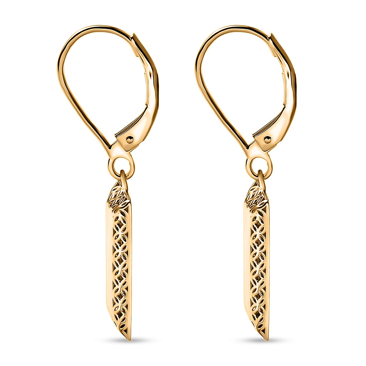 Mirage Collection Bar Earrings in 10K Yellow Gold 2 Grams image number 4