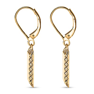 Mirage Collection Bar Earrings in 10K Yellow Gold 2 Grams