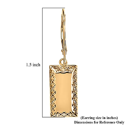 Mirage Collection Bar Earrings in 10K Yellow Gold 2 Grams