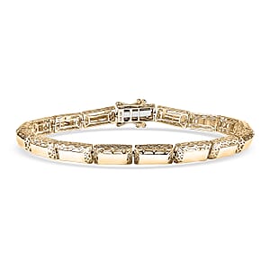 Luxoro 10K Yellow Gold Bar Link Bracelet (6.50 In) 7.08 Grams