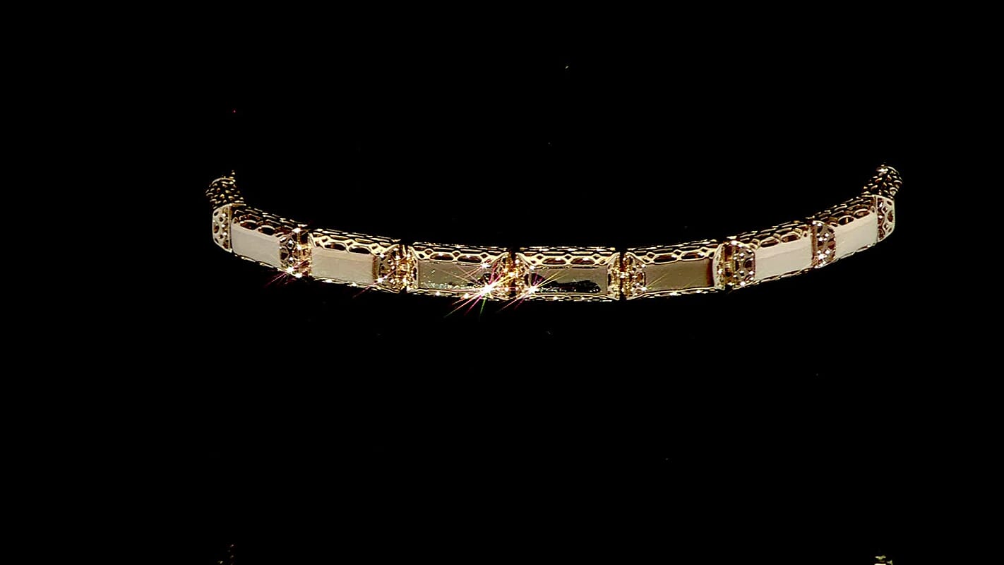 Luxoro 10K Yellow Gold Bar Link Bracelet (6.50 In) 7.08 Grams