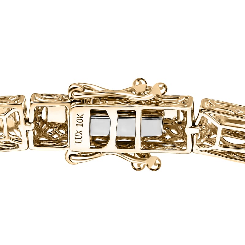 Luxoro 10K Yellow Gold Bar Link Bracelet (6.50 In) 7.08 Grams