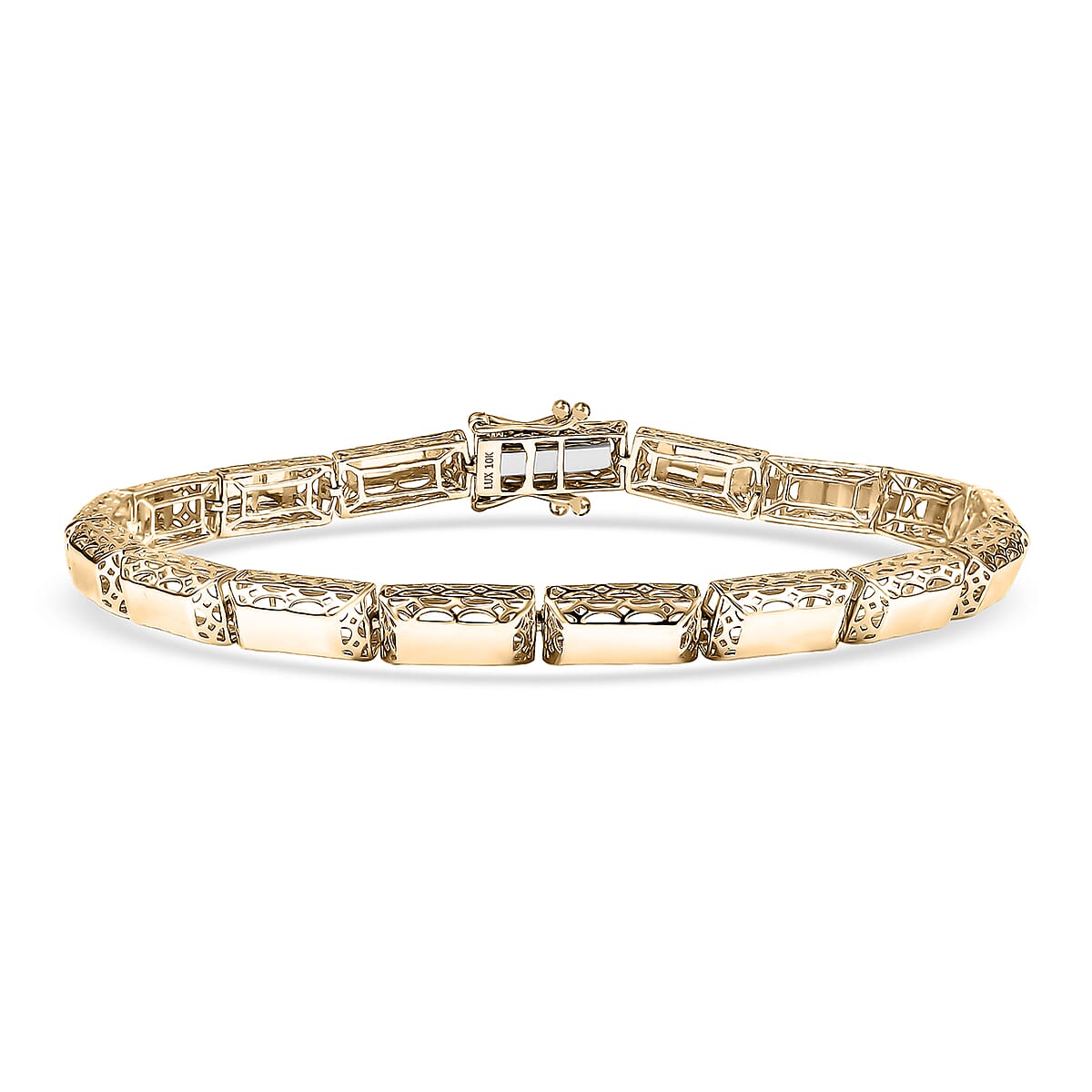Luxoro 10K Yellow Gold Bar Link Bracelet (7.25 In) 7.80 Grams image number 0
