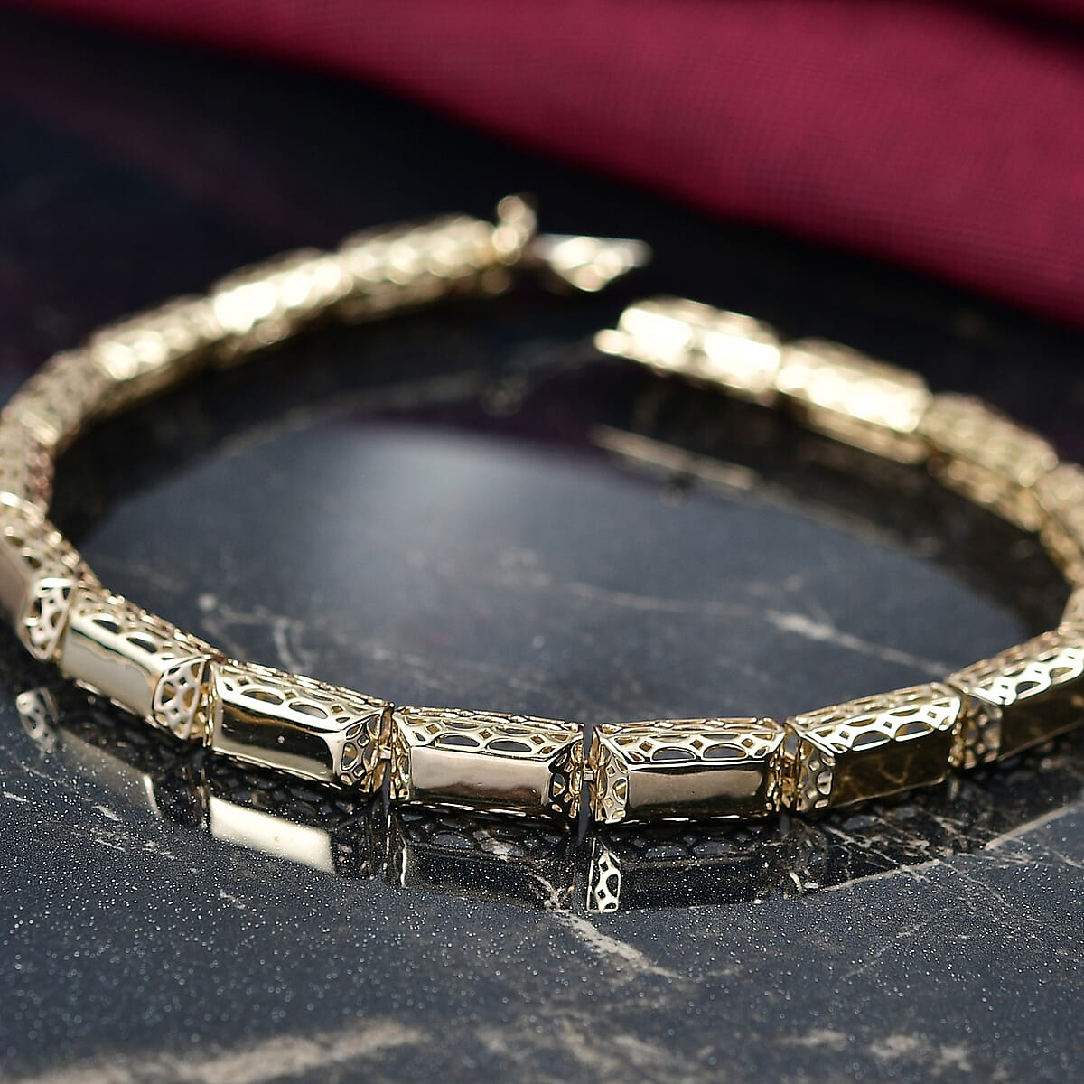 Luxoro 10K Yellow Gold Bar Link Bracelet (7.25 In) 7.80 Grams image number 1