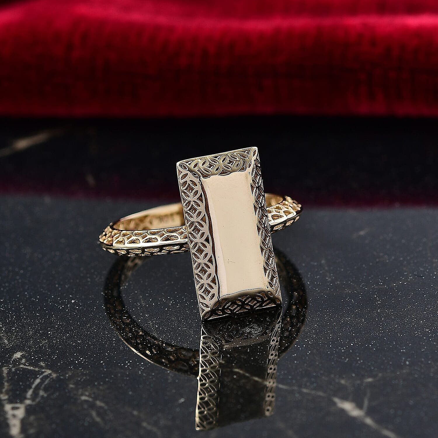 Mirage Collection 10K Yellow Gold Bar Ring 2.00 Grams(Size 10.0)