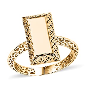 Mirage Collection 10K Yellow Gold Bar Ring (Size 7.0) 2 Grams
