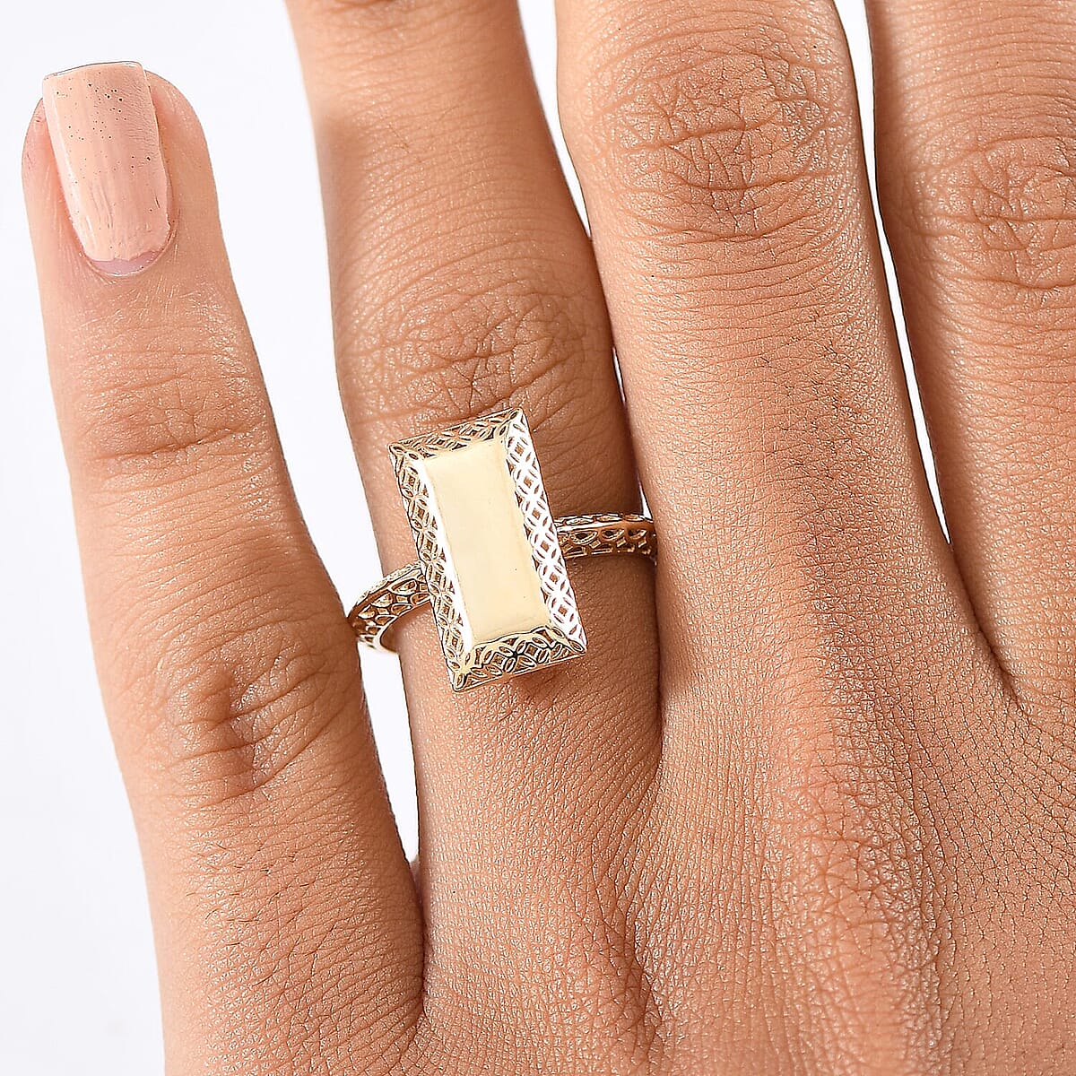 Mirage Collection 10K Yellow Gold Bar Ring 2.00 Grams(Size 7.5) image number 2