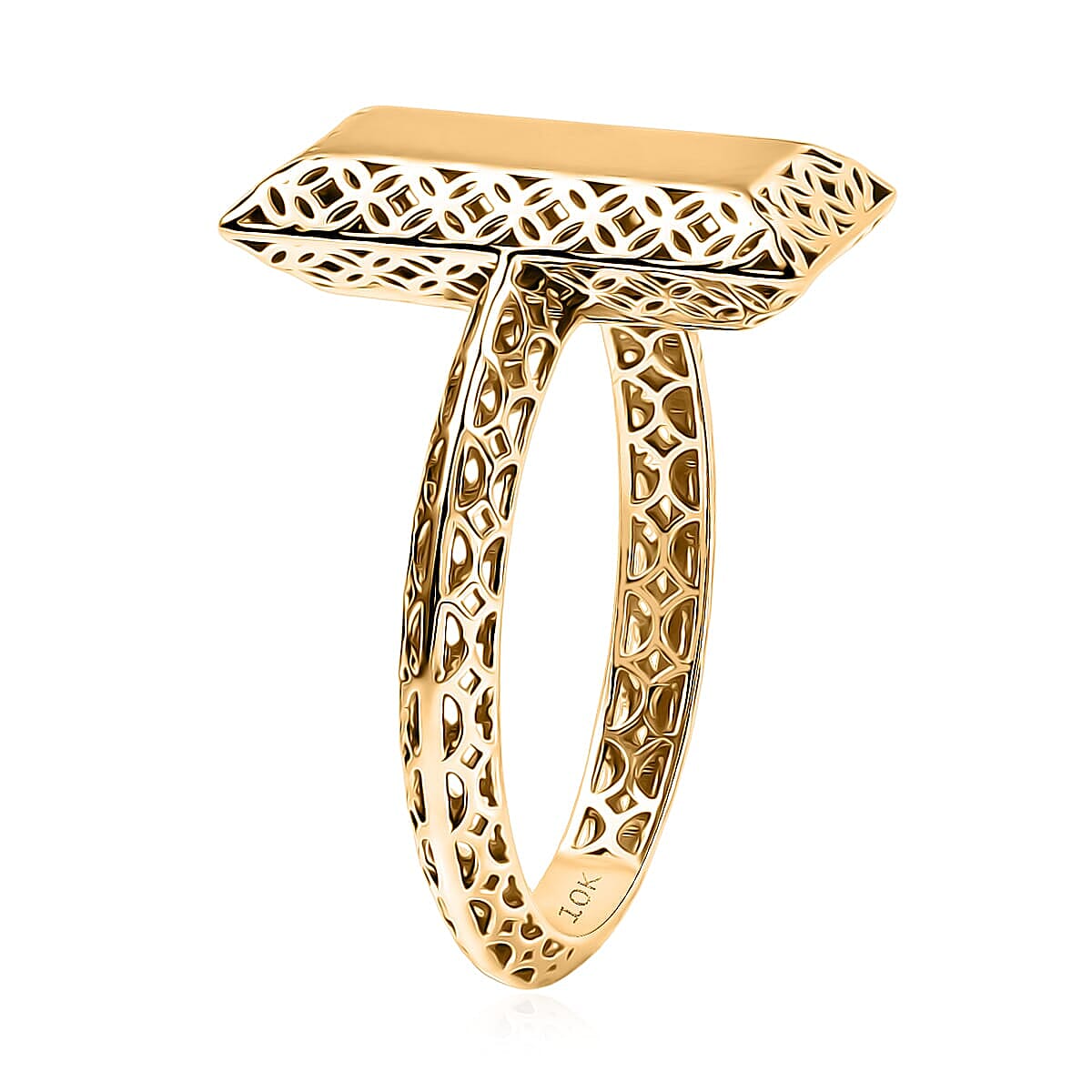 Mirage Collection 10K Yellow Gold Bar Ring 2.00 Grams(Size 7.5) image number 3