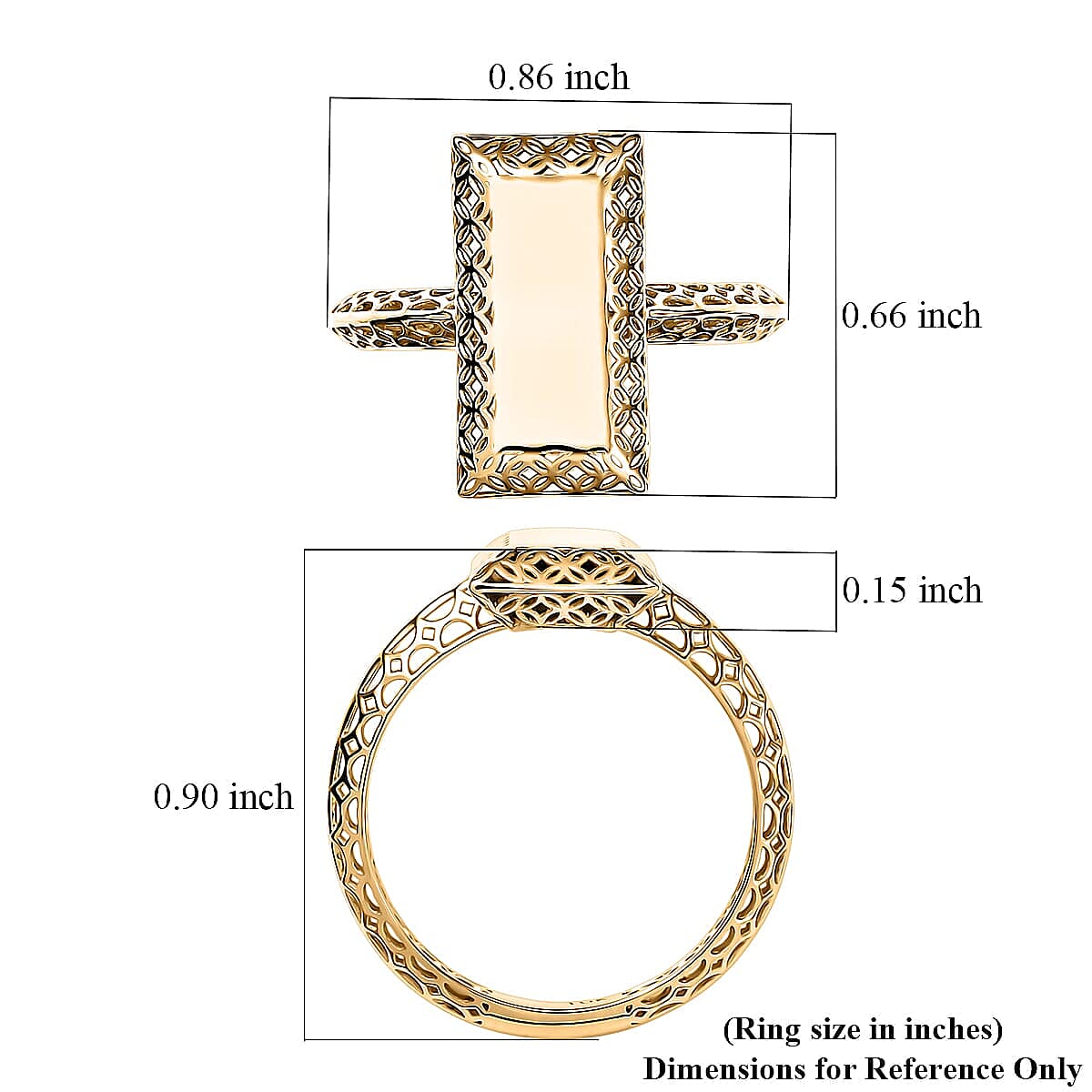 Mirage Collection 10K Yellow Gold Bar Ring 2.00 Grams(Size 7.5) image number 5