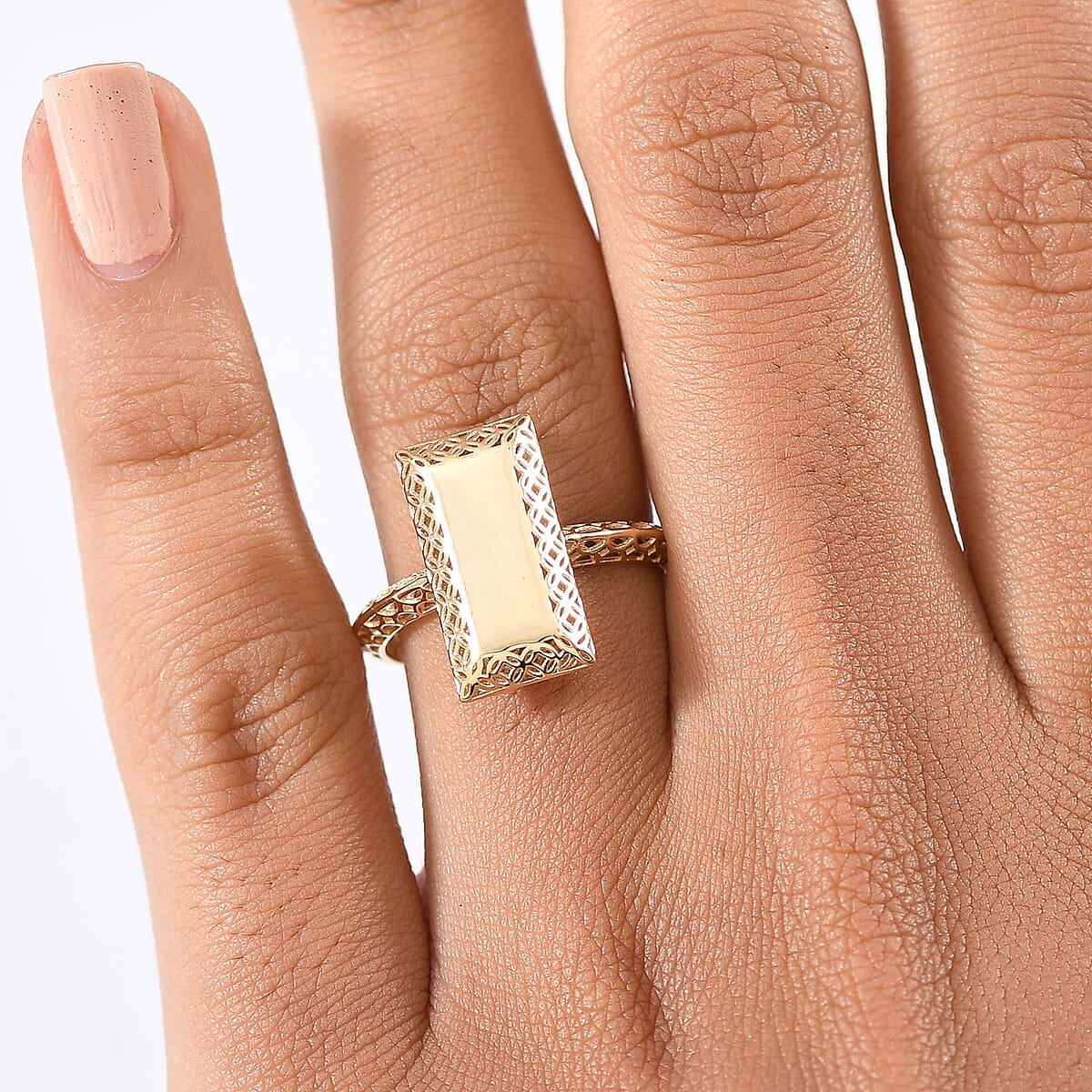 Mirage Collection 10K Yellow Gold Bar Ring 2.00 Grams(Size 9.0) image number 2