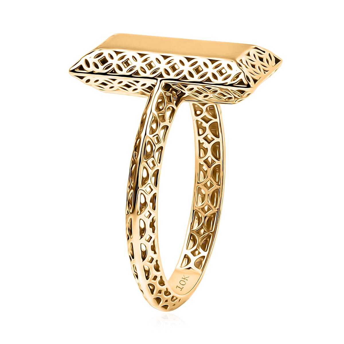Mirage Collection 10K Yellow Gold Bar Ring 2.00 Grams(Size 9.0) image number 3