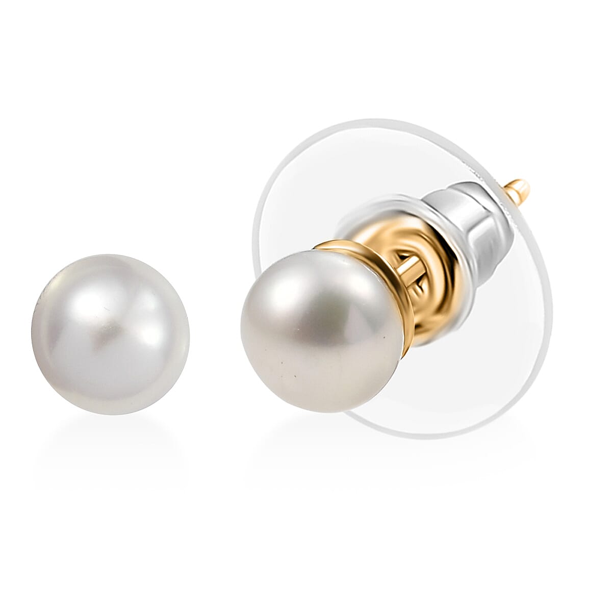 D'Joy Pearl Stud Earrings in 18K Vermeil Yellow Gold Over Sterling Silver image number 0