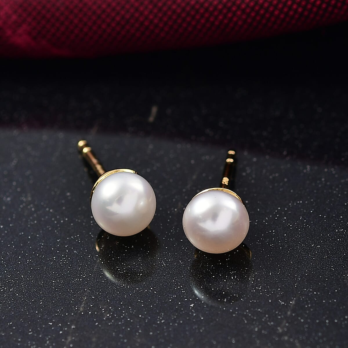 D'Joy Pearl Stud Earrings in 18K Vermeil Yellow Gold Over Sterling Silver image number 1