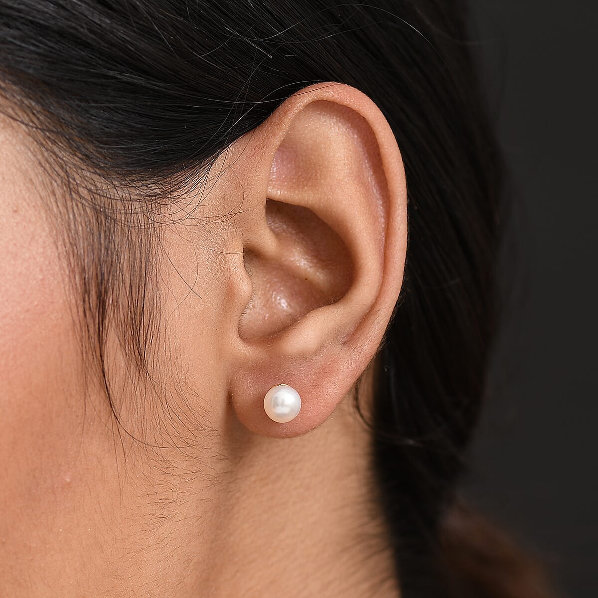 D'Joy Pearl Stud Earrings in 18K Vermeil Yellow Gold Over Sterling Silver image number 2