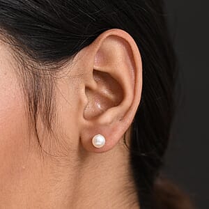 D'Joy Pearl Stud Earrings in 18K Vermeil Yellow Gold Over Sterling Silver