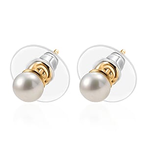 D'Joy Pearl Stud Earrings in 18K Vermeil Yellow Gold Over Sterling Silver