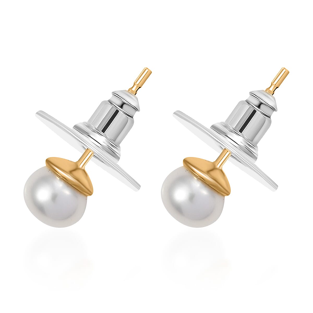 D'Joy Pearl Stud Earrings in 18K Vermeil Yellow Gold Over Sterling Silver image number 4