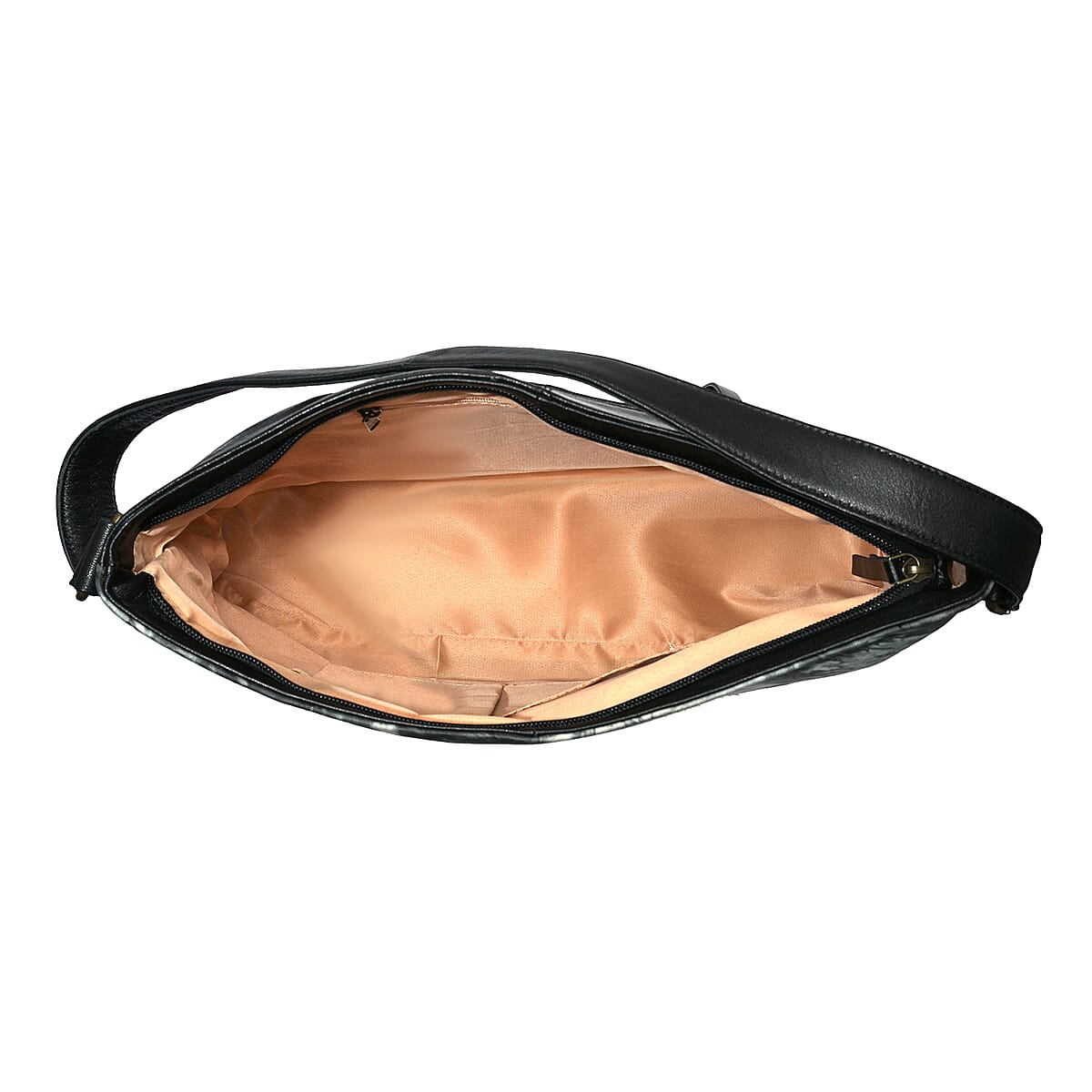 LA Marey Black Genuine Leather Tote Bag with Silk Scarf image number 6