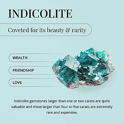 Certified & Appraised Luxoro AAA Monte Belo Indicolite and G-H I2 Diamond 1.11 ctw Ring in 10K White Gold (Size 12.0)