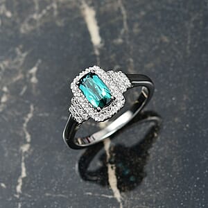 Luxoro AAA Monte Belo Indicolite and G-H I2 Diamond 1.11 ctw Ring in 10K White Gold (Size 9.0)