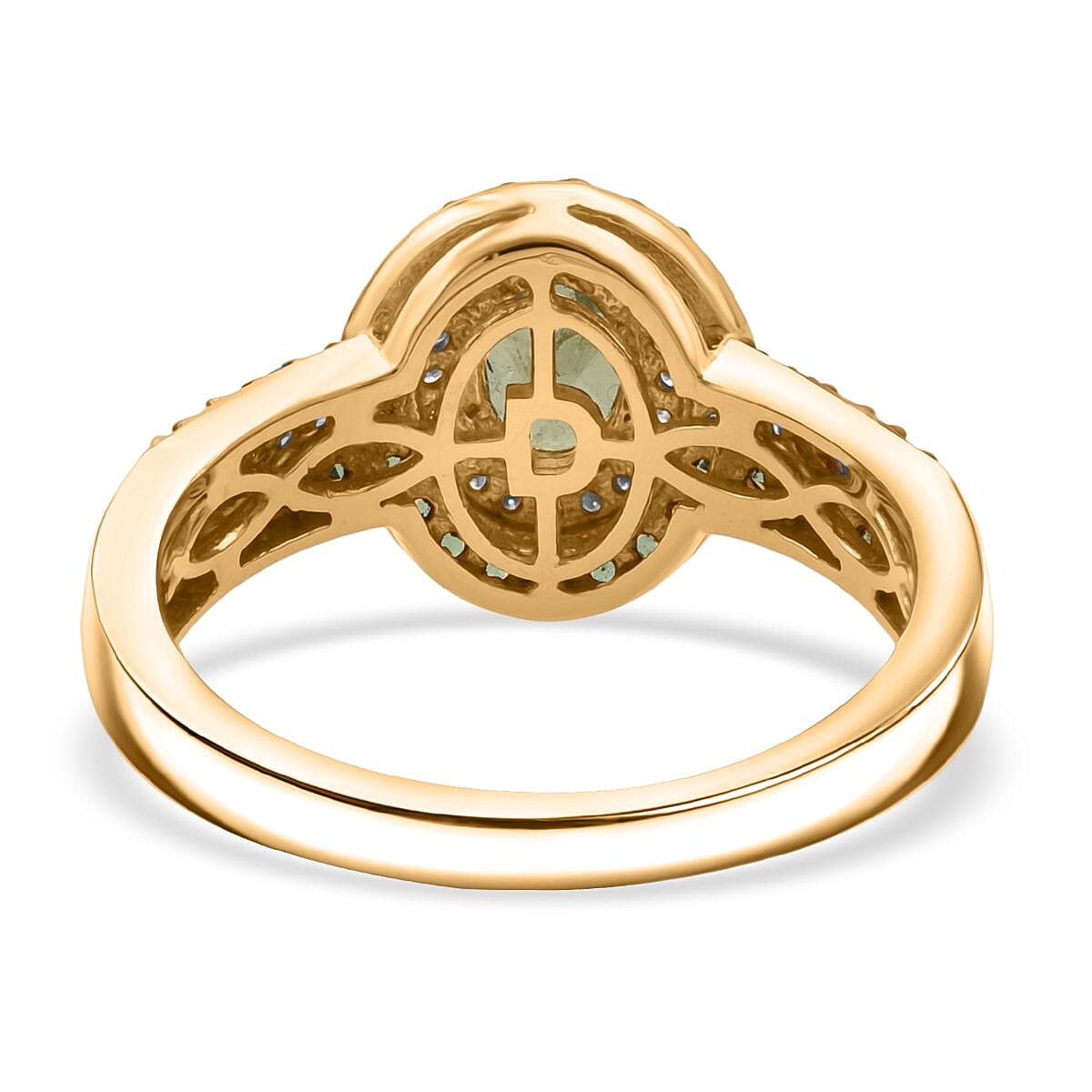 D'Joy Ambanja Demantoid Garnet and Multi Gemstone 1.40 ctw Verdant Aura Ring in 18K Vermeil Yellow Gold Over Sterling Silver (Size 7.0) image number 4