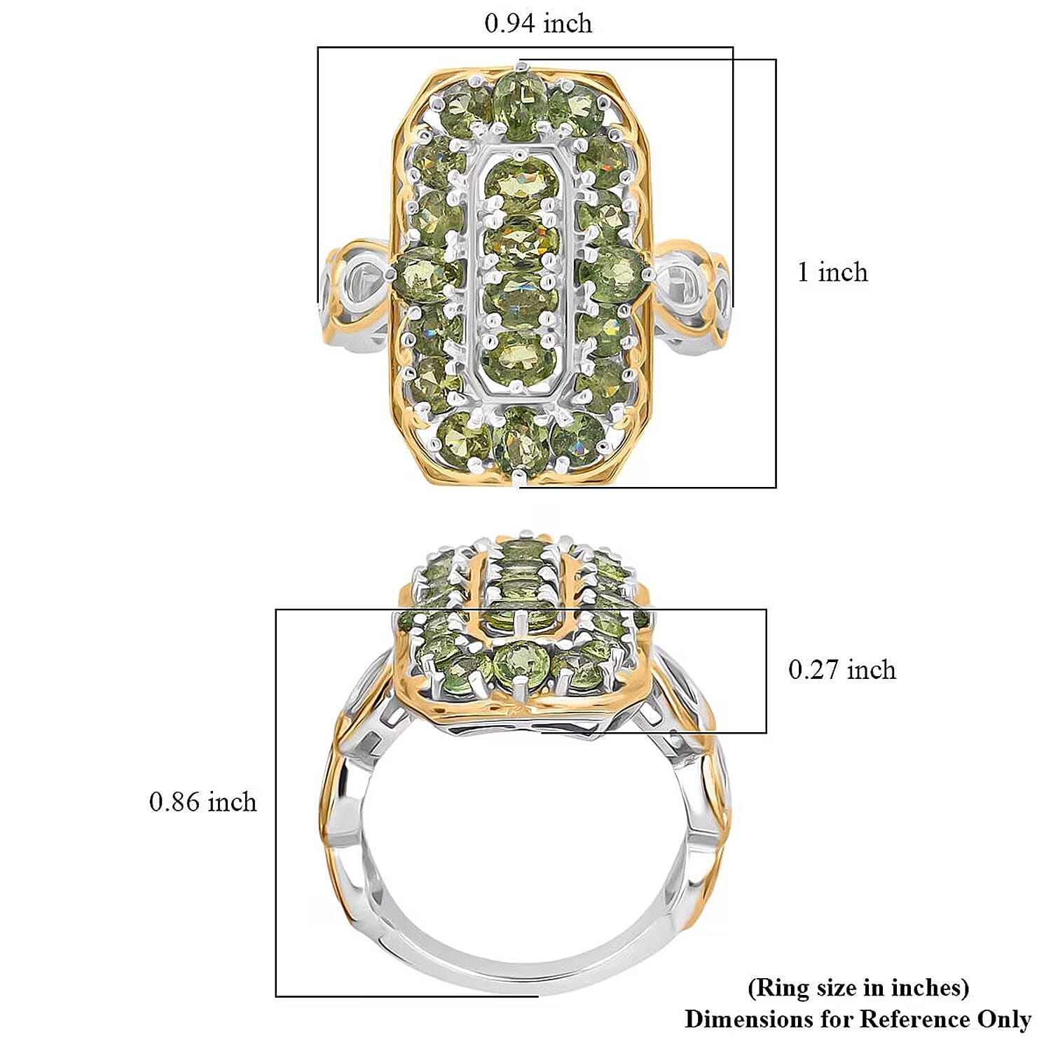 D'Joy Ambanja Demantoid Garnet Ring in 18K Vermeil YG Over Sterling Silver (Size 8.0) 3.75 ctw