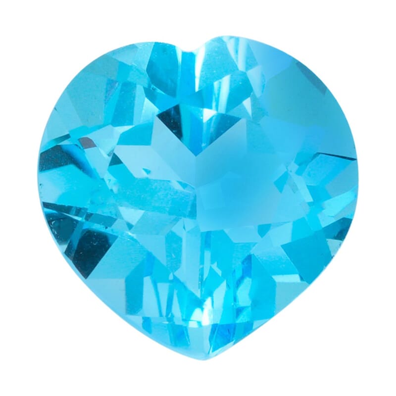 AAAA Swiss Blue Topaz (Hrt 12 mm) 6.00 ctw