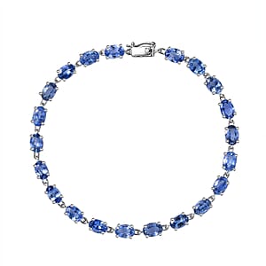 Luxoro AAA Ceylon Sapphire 12.20 ctw Classic Tennis Bracelet in 10K White Gold (7.25 In)